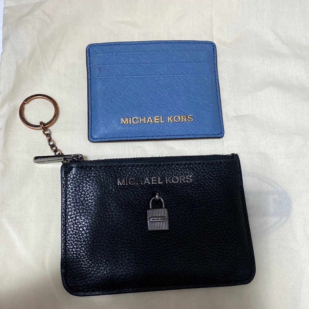Michael Kors card case and zippered id carrier
